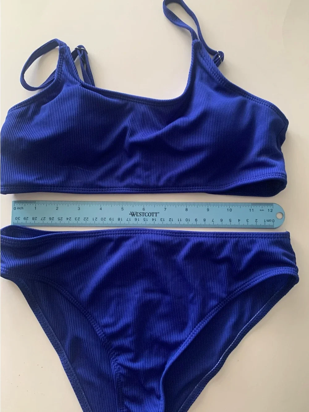 NEW SHEIN Teen Girls Blue Textured Bikini Size 160 (13-14 yrs)